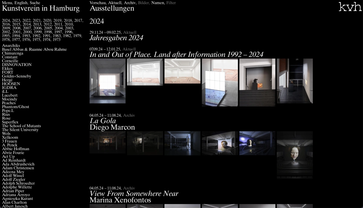 Screenshot of kunstverein.de